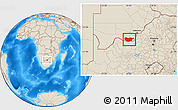 Shaded Relief Location Map of Ngwaketse South