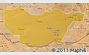 Physical Map of Ngwaketse South, satellite outside