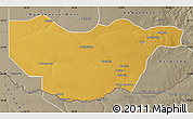 Physical Map of Ngwaketse South, semi-desaturated