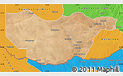 Satellite Map of Ngwaketse South, political outside