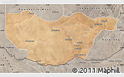 Satellite Map of Ngwaketse South, semi-desaturated