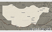 Shaded Relief Map of Ngwaketse South, darken