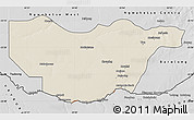 Shaded Relief Map of Ngwaketse South, desaturated