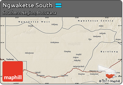 Shaded Relief Map of Ngwaketse South