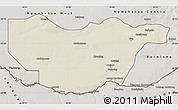 Shaded Relief Map of Ngwaketse South, semi-desaturated
