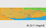Physical Panoramic Map of Ngwaketse South, political outside
