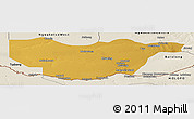 Physical Panoramic Map of Ngwaketse South, shaded relief outside