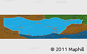 Political Panoramic Map of Ngwaketse South, darken