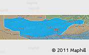 Political Panoramic Map of Ngwaketse South, semi-desaturated