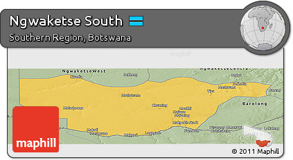 Savanna Style Panoramic Map of Ngwaketse South