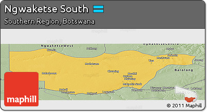 Savanna Style Panoramic Map of Ngwaketse South