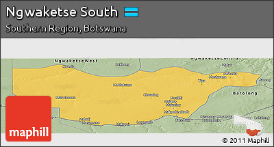 Savanna Style Panoramic Map of Ngwaketse South
