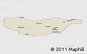 Shaded Relief Panoramic Map of Ngwaketse South, cropped outside