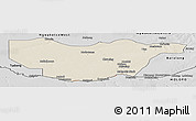 Shaded Relief Panoramic Map of Ngwaketse South, desaturated
