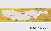 Shaded Relief Panoramic Map of Ngwaketse South, physical outside
