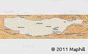 Shaded Relief Panoramic Map of Ngwaketse South, satellite outside