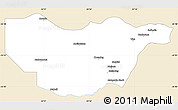 Classic Style Simple Map of Ngwaketse South, single color outside