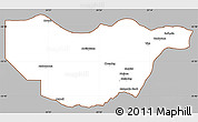Gray Simple Map of Ngwaketse South, cropped outside