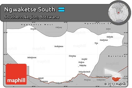 Gray Simple Map of Ngwaketse South
