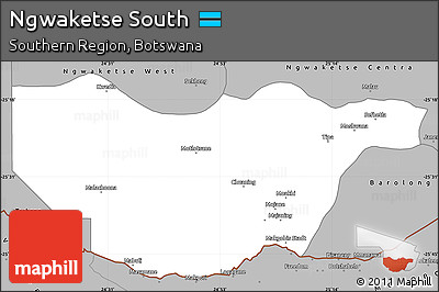 Gray Simple Map of Ngwaketse South