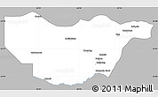 Gray Simple Map of Ngwaketse South, single color outside