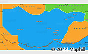 Political Simple Map of Ngwaketse South