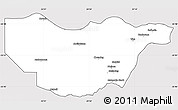 Silver Style Simple Map of Ngwaketse South, cropped outside