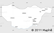 Silver Style Simple Map of Ngwaketse South, single color outside