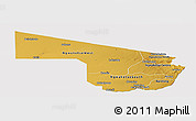 Physical Panoramic Map of Southern Region, cropped outside
