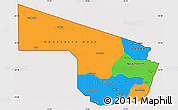 Political Simple Map of Southern Region, cropped outside