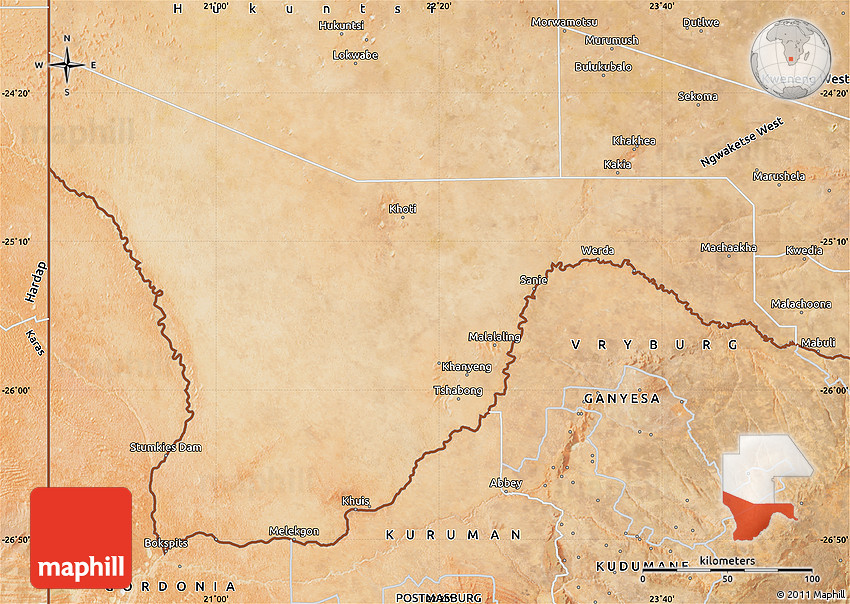 Satellite Map of Tsabong