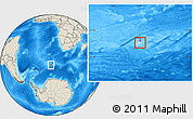 Blank Location Map of Bouvet Island, shaded relief outside