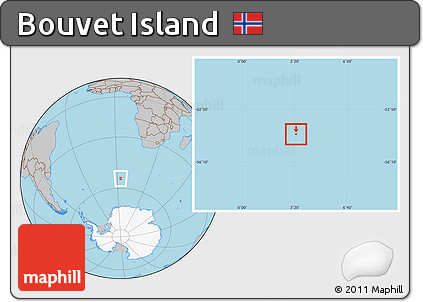Gray Location Map of Bouvet Island, highlighted continent