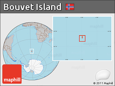 Gray Location Map of Bouvet Island, highlighted continent