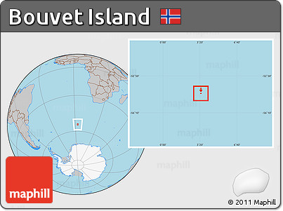 Gray Location Map of Bouvet Island, highlighted continent