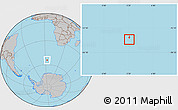 Gray Location Map of Bouvet Island, hill shading inside