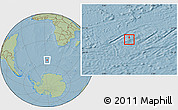 Physical Location Map of Bouvet Island, savanna style outside, hill shading