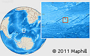 Physical Location Map of Bouvet Island, shaded relief outside
