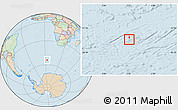 Political Location Map of Bouvet Island, lighten, land only