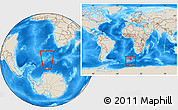 Shaded Relief Location Map of Bouvet Island, within the entire continent
