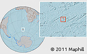 Shaded Relief Location Map of Bouvet Island, gray outside, hill shading