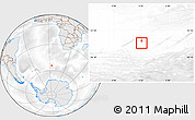 Shaded Relief Location Map of Bouvet Island, lighten, desaturated