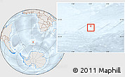 Shaded Relief Location Map of Bouvet Island, lighten, semi-desaturated