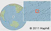 Shaded Relief Location Map of Bouvet Island, savanna style outside, hill shading