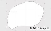 Silver Style Simple Map of Bouvet Island, cropped outside