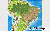 Satellite 3D Map of Brazil, physical outside