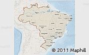 Shaded Relief 3D Map of Brazil, lighten