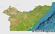 Satellite 3D Map of Alagoas, single color outside