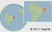 Savanna Style Location Map of Cha Preta, within the entire country, hill shading