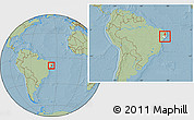Savanna Style Location Map of Cha Preta, highlighted parent region, within the entire country, hill shading
